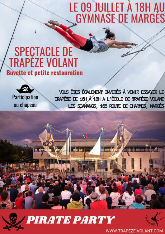 Flying trapeze show at Margès
